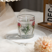 Rose Osmanthus Kamille Duft Gel Wachs Aroma therapie Kerze mit getrockneten Blumen für Schlafzimmer, Hochzeits dekor