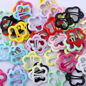 Jolie pince à cheveux en forme de fleur à cinq pétales colorée pour enfants, pince BB en résine plastique pour bébé, accessoire de coiffure à usage quotidien - Product Image 2