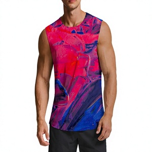 <b>Men's</b> Breathable Sleeveless Tank Printed Sports <b>Vest</b> <b>Running</b> Fitness Training Shirt Wholesale Rate OEM Cheap Price Breathable - Product Image 3