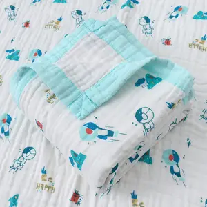 Wholesale 100% Organic Cotton Baby Muslin Swaddle Blankets Newborn Muslin Wrap Swaddle Blanket