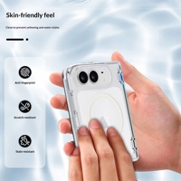 Étui magnétique transparent à paillettes pour iPhone Duo, protection de charnière en PC et TPU pour téléphone pliable, vente en gros, logo personnalisé OEM