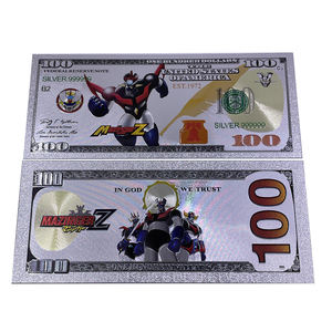 Nueva Llegada Anime <span class=keywords><strong>Mazinger</strong></span> Z Billete de Plástico Bañado en Plata de 100 Dólares Colección de Tarjetas de Dibujos Animados - Product Image 2