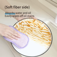 Éponge à vaisselle réutilisable en cellulose de polyester de qualité supérieure, double face, super absorbante, pour le nettoyage de la cuisine