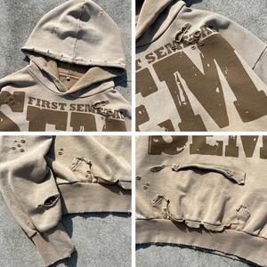 ผู้ผลิตเสื้อฮู้ดดี้โอเวอร์ไซส์ผ้าฝ้ายหนานุ่มแบบย้อมสีเอซิดพิมพ์ลายกราฟิกตามสั่งแบบ OEM - Product Image 3