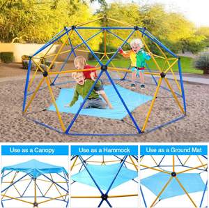 Dôme d'escalade CTSC de 3,6 m avec extensions, toboggan, barres de grimpe et balançoire, également une <span class=keywords><strong>cabane</strong></span> pour que les enfants puissent s'amuser à l'extérieur et dans les jardins. - Product Image 5
