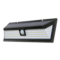 Lampe murale solaire extérieure à 3 modes d'éclairage avec capteur de mouvement 118 LED haute luminosité télécommande pour le jardin