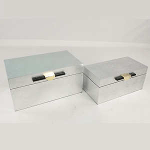 Dập nổi gỗ da ngực Set Box với bản lề nắp cho quà tặng bao bì - Product Image 5