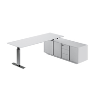 Bureau de travail électrique ergonomique à hauteur réglable avec armoire de rangement, poste de travail intelligent moderne
