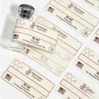 Étiquettes personnalisées en rouleau de PP imperméables pour flacons de peptides, autocollants imprimés durables pour cosmétiques, produits de beauté et soins personnels