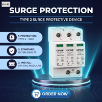 Parafoudre modulaire SPD 3 pôles 40 kA 385 V CA de haute qualité CE ISO pour systèmes électriques d'Amérique du Sud