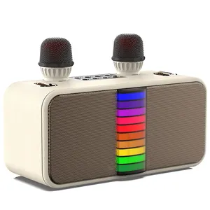 Fansbe Rgb Licht Familie Outdoor Draagbare Dj Party Box Audio Karaoke Bluetooth Speaker Met 2 Draadloze Microfoon