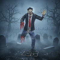 Nouveauté Halloween : Grand Zombie Mécanique Électrique à Balançoire pour Maison Hantée et Salle d'Évasion