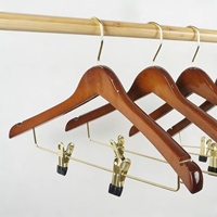 Cintres en bois naturel écologiques, gain de place, à un seul niveau, logo personnalisable, pour armoire, maison et magasin