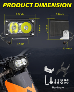 ไฟเสริมมอเตอร์ไซค์ 20W Cool surron ไฟ <span class=keywords><strong>LED</strong></span> แบบ Flood ขนาด 3 นิ้ว 12V สำหรับรถวิบาก/จักรยานไฟฟ้า อุปกรณ์เสริมไฟ URLWALL - Product Image 3