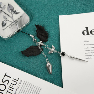 Y2k Millennium Style Sweet and Spicy Wings Coo Chain Coo Book Charm Card Book Charm Cadena para Teléfono Celular Cross Beaded Charm - Product Image 3