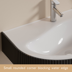 Meuble-lavabo mural moderne et épuré, personnalisable, avec vasque en pierre d'ardoise pour salle de bain – Meilleures ventes - Product Image 2