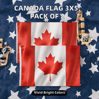 Drapeau du Canada en polyester sérigraphié, léger, avec œillets en laiton, double couture, pour usage automobile et extérieur