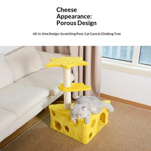 Rascador para Gatos de Sisal con Forma de Queso, Resistente a los Arañazos, Diseño Ecológico y Estable, Torre para Gatos con Casa para Gatos - Product Image 2