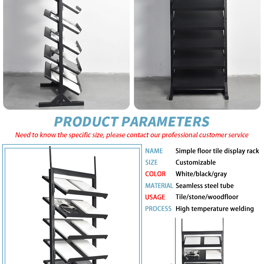 Wholesale Floor Stands Tower Marble Stone Quartz Granite Floor Standing Rack Rectangular Ceramic Tile Display Stand Rack