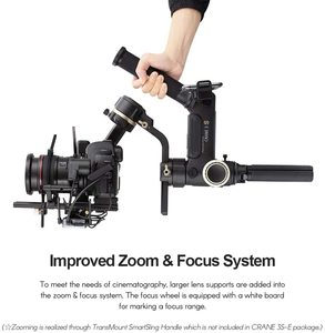 Stabilisateur de cardan à main à 3 axes Zhiyun <span class=keywords><strong>Crane</strong></span> <span class=keywords><strong>3S</strong></span> <span class=keywords><strong>3S</strong></span>-E <span class=keywords><strong>3S</strong></span> Pro pour appareils photo reflex numériques, caméscopes, charge utile de 6,5 kg, axe de rotation extensible - Product Image 2