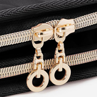 Organisateur de bijoux de voyage pliable, étui portable pour boucles d'oreilles et bagues avec fenêtres transparentes, fermeture éclair, noir