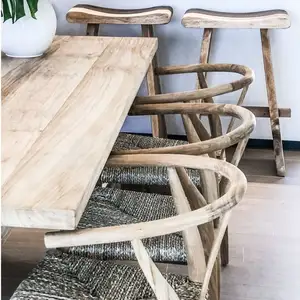 Cadeira de jantar de madeira maciça Silla Y elegante estilo Hans Wegner Cordão de Papel tecido Cadeira Wishbone Dublin
