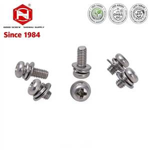 Vis combinées à tête cylindrique Phillips en acier inoxydable GB9074.8 avec rondelle à ressort et rondelle plate, vente en gros d'usine - Product Image 1