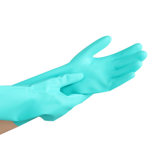 Gants de travail robustes de 33 cm, verts, imperméables, antistatiques, sans latex, résistants aux produits chimiques, pour travaux industriels, jardinage et tâches ménagères - Product Image 4