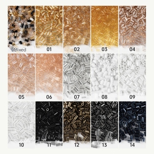 자수용 2.3*3.8mm 유리 튜브 비즈 자수 기계용 보석 제작 팔찌 제작 헤어 바느질 공예 - Product Image 3