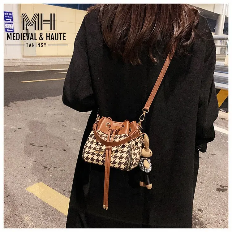 Taninsy Casual Fashion Latest luxury Plaid Handbags Ladies Popular Small Box Hand Bags Mini Purses For Young Woman