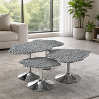 Table d'appoint Cloud Nesting de luxe italienne, plateau en polycarbonate, base en acier, style minimaliste moderne, table basse décorative