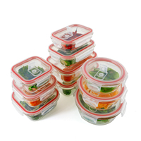 Nouvelle conception Ensemble de 3 compartiments Boîte à lunch en verre Contenant sous vide