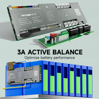 BMS Inteligente con Balanceador Activo TDT 3A para Paquete de Baterías LiFePO4 de 16S 100A 200A 300A 48V, Almacenamiento de Energía con WiFi, BT, Pantalla LCD y Placa PCB
