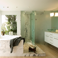 DAIYA douche moustiquaire porte salle de bain hôtel cloison verre cannelé acrylique acier inoxydable carré droit 1 ensemble charnière sans cadre