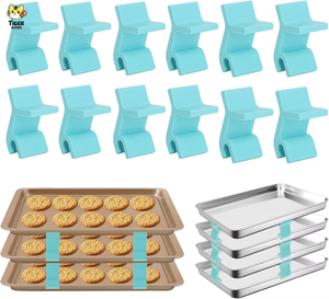 Set di 12 Clip Impilabili per Teglie da Forno, Salvaspazio per Impilare Teglie e Vassoi per Biscotti - Product Image 1