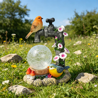 Sculpture d'oiseau de jardin personnalisée à LED solaire IP65, petite fontaine décorative extérieure pour la maison, la cour et les allées
