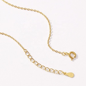 נגוסה מינימליסטית נדינטי זהב 18k ורמייל תכשיטים 925 כסף סטרלינג פגז קבוע חרוזים החלקה שרשרת - Product Image 3