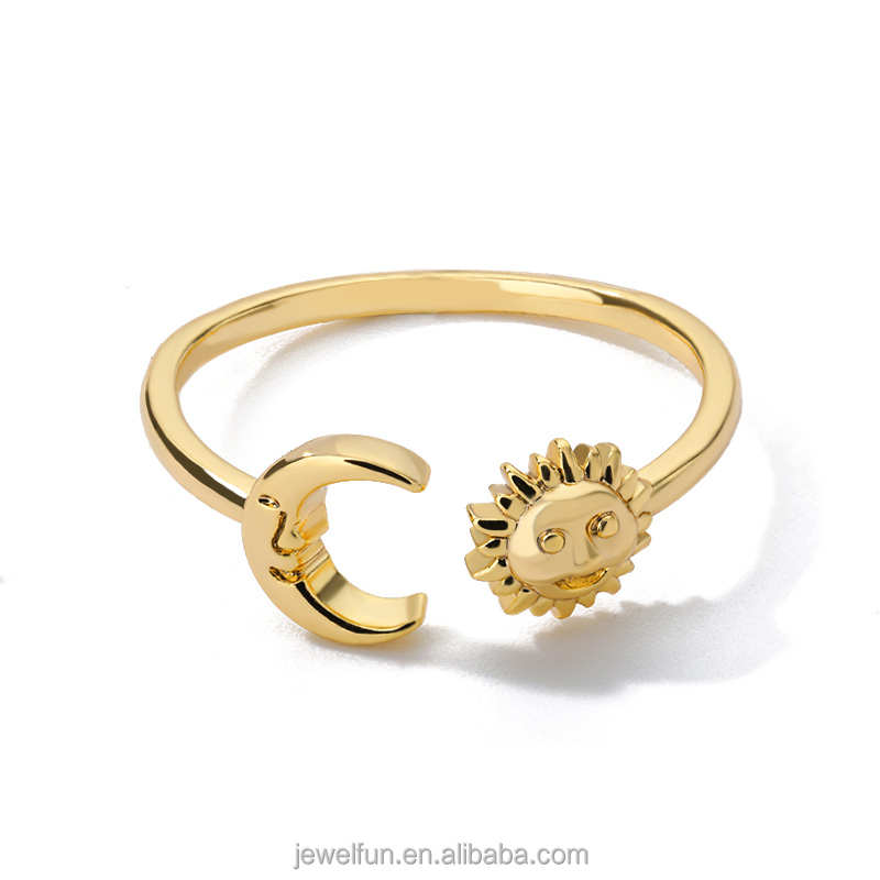 Anillo de compromiso de oro de 18 quilates para mujer, sortija ajustable de acero inoxidable chapado en oro de 18 quilates