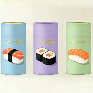 Disposable Eco Friendly Food Grade Paper Push <b>Container</b> Custom Sushi Packaging Tube Accessory Catering Professional Box - Product Image 1