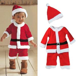 Disfraz <span class=keywords><strong>de</strong></span> Navidad para niños y niñas, traje <span class=keywords><strong>rojo</strong></span> <span class=keywords><strong>de</strong></span> Papá Noel, conjunto <span class=keywords><strong>de</strong></span> fiesta - Product Image 4