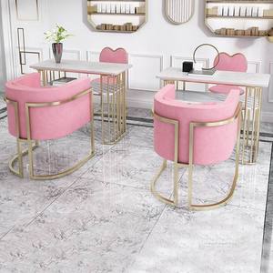 เฟอร์นิเจอร์ร้านเสริมสวยทันสมัย แข็งแรงทนทาน โต๊ะทำเล็บโลหะหินอ่อน สำหรับใช้งานเชิงพาณิชย์ - Product Image 1