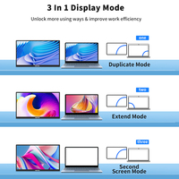 Monitor Portabel 18,5 Inci 120Hz FHD 1080P HDR HD Tipe-C dengan Stand, Layar Eksternal Kedua untuk Laptop dan Perjalanan
