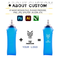 Bouteille d'eau pliable en TPU personnalisée en gros Bouteille d'eau à presser avec logo personnalisé