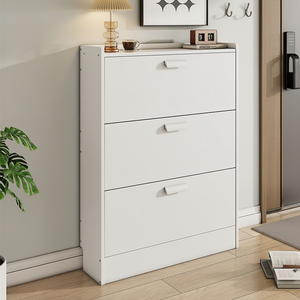 <span class=keywords><strong>Meuble</strong></span> à chaussures 3 niveaux blanc, style moderne et élégant, avec tiroirs, gain de place, pour salon - Prix de gros - Product Image 5