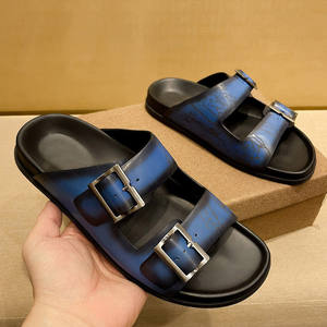 Tongs de tatouage de haute qualité antidérapantes en cuir de vachette d'été pour hommes 2025 nouvelles pantoufles - Product Image 2