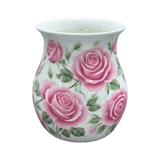 Gentle Pastoral Grace Pink Rose Jarrones <span class=keywords><strong>de</strong></span> cerámica para decoración del hogar con logotipo personalizado Ideal para agregar habitación con un toque <span class=keywords><strong>de</strong></span> encanto romántico - Product Image 1
