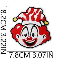 Patchs brodés thermocollants à motif de dessin animé mignon et joyeux, thème Mardi Gras rouge, pour la décoration DIY