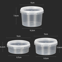 Boîte en plastique jetable de haute qualité DG, anti-effraction, ronde, pour emballage alimentaire, avec couvercle, utilisable au micro-ondes