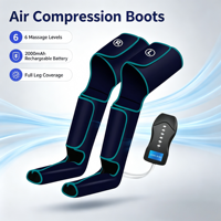Botte de massage à ondes d'air pour jambes, mollets et cuisses, avec fonction de pédicure et massage des pieds, dotée de sacs d'air