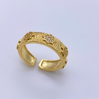 Nouveau produit phare : Ensemble de bijoux de mode pour mariage et anniversaire, bracelet jonc ouvert et bagues en zircon cubique, design Rigato italien